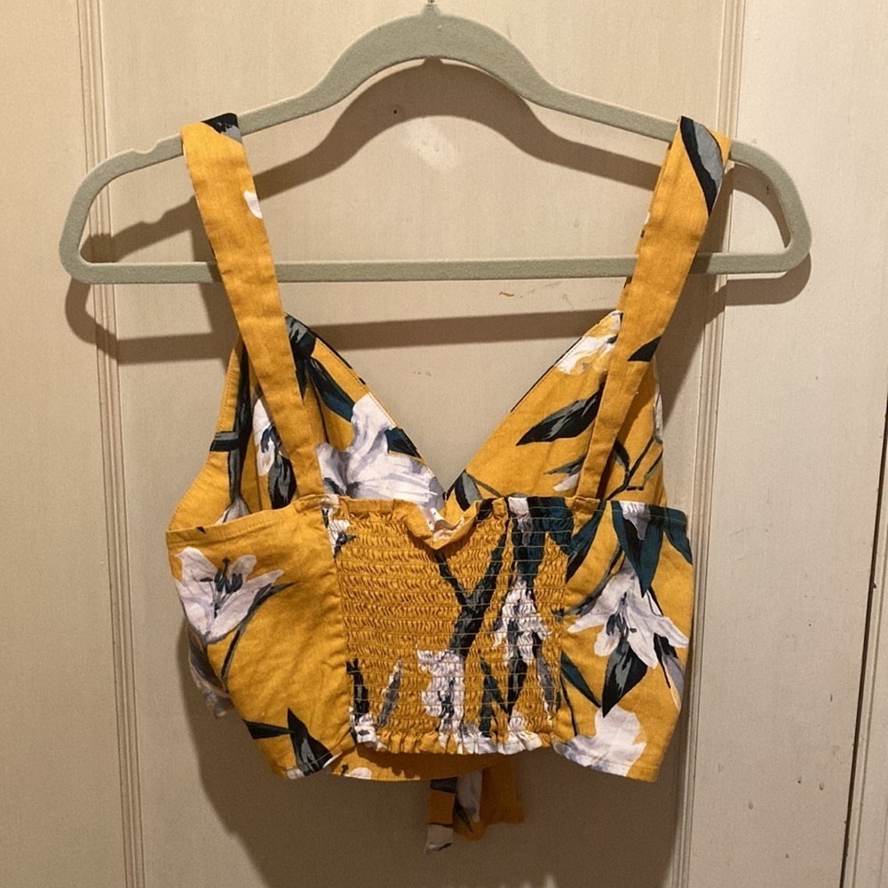 Leith Golden Yellow Sculptural Crop Top
